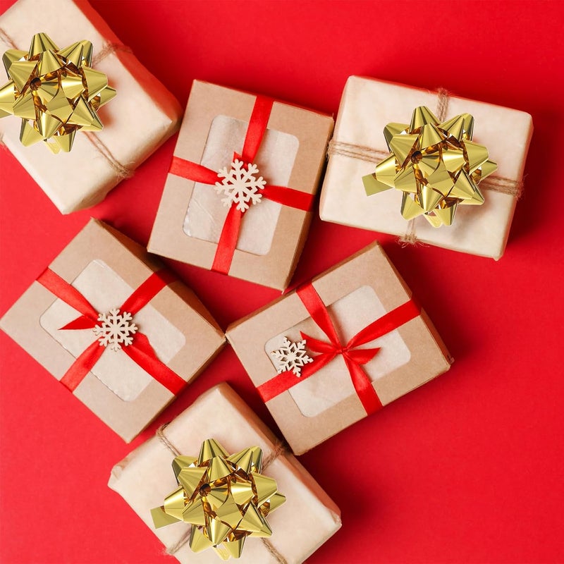 DYSHIPEN 24 Large Gift Bows,3.5 inches, Bows for Gift Wrapping and Presents,Christmas Bows,for Parties, Birthdays, Weddings or Other Holidays. (Gold) - Image 5